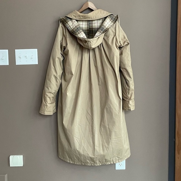 Vintage Eddie Bauer Flannel Lined Insulated Trench Coat in Tan Size Small - Picture 2 of 7